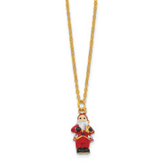 Luxury Giftware by Jere Bejeweled TOMTE Santa Claus Gnome Trinket Box with Matching 18 inch Necklace