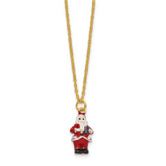 Luxury Giftware by Jere Bejeweled HITTING THE SLOPES Skiing Santa Trinket Box with Matching 18 inch Necklace