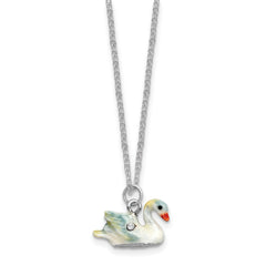 Luxury Giftware by Jere Bejeweled LEDAS DEVOTION Swan Family Trinket Box with Matching 18 inch Necklace
