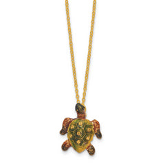 Luxury Giftware by Jere Bejeweled MIDORI AND UMI Turtle Family Trinket Box with Matching 18 inch Necklace