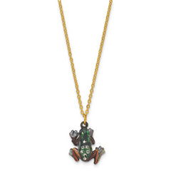 Luxury Giftware by Jere Bejeweled FERGUSON Frog Trinket Box with Matching 18 inch Necklace