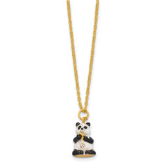 Luxury Giftware by Jere Bejeweled BAMBOOZLED Panda Eating Bamboo Trinket Box with Matching 18 inch Necklace