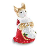 Luxury Giftware by Jere Bejeweled AMELIA Christmas Mouse Trinket Box with Matching 18 inch Necklace