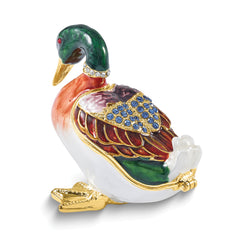 Luxury Giftware by Jere Bejeweled BILL Duck Trinket Box with Matching 18 inch Necklace