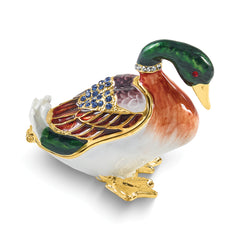 Luxury Giftware by Jere Bejeweled BILL Duck Trinket Box with Matching 18 inch Necklace