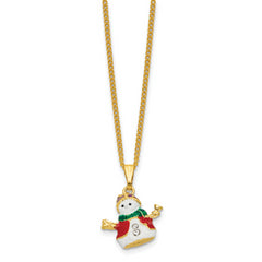 Luxury Giftware by Jere Bejeweled SNOWFALL Snowman Skiing Trinket Box with Matching 18 inch Necklace