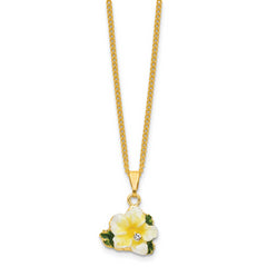 Luxury Giftware by Jere Bejeweled LILY DREAMS Lily On Blue Trinket Box with Matching 18 inch Necklace