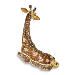 Luxury Giftware by Jere Bejeweled ZEKE Giraffe Large Trinket Box with Matching 18 inch Necklace