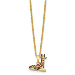 Luxury Giftware by Jere Bejeweled ZEKE Giraffe Large Trinket Box with Matching 18 inch Necklace