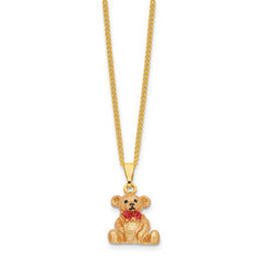 Luxury Giftware by Jere Bejeweled NOBLE AND TRUSTY Teddy Bears with Red Bows Trinket Box with Matching 18 inch Necklace