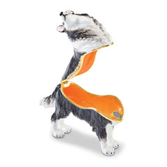 Luxury Giftware by Jere Bejeweled RANGER Rough Collie Dog Trinket Box with Matching 18 inch Necklace