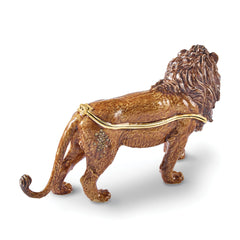 Luxury Giftware by Jere Bejeweled JABARI Lion Trinket Box with Matching 18 inch Necklace