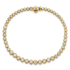 14k 3 carat Lab Grown Diamond VS/SI+ G+ Complete Round Bezel Set 7 inch Tennis Bracelet