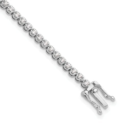 14k White Gold 1 carat Lab Grown Diamond VS/SI+ G+ Round Tennis Bracelet