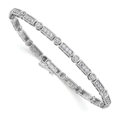 14k White Gold 1 3/8 carat Lab Grown Diamond VS/SI+ G+ 7 inch Bracelet