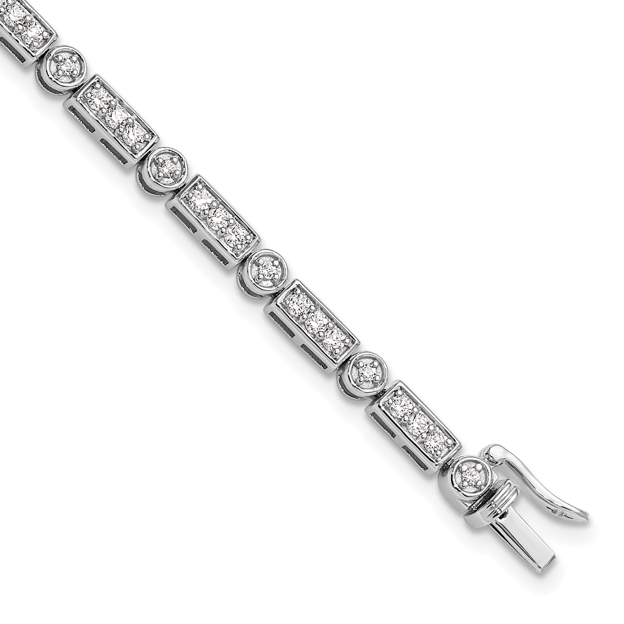 14k White Gold 1 3/8 carat Lab Grown Diamond VS/SI+ G+ 7 inch Bracelet
