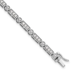 14k White Gold 1 3/8 carat Lab Grown Diamond VS/SI+ G+ 7 inch Bracelet