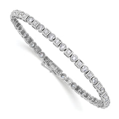 14k White Gold 2 1/8 carat Lab Grown Diamond VS/SI+ G+ 6.75 inch Fancy Shapes Bracelet