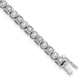 14k White Gold 2 1/8 carat Lab Grown Diamond VS/SI+ G+ 6.75 inch Fancy Shapes Bracelet