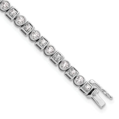 14k White Gold 2 1/8 carat Lab Grown Diamond VS/SI+ G+ 6.75 inch Fancy Shapes Bracelet