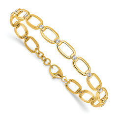 14k 1/2 carat Lab Grown Diamond VS/SI+ G+ Oval Link 6.75 inch with .25 inch extention Bracelet