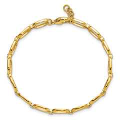 14k 1/2 carat Lab Grown Diamond VS/SI+ G+ Oval Link 6.75 inch with .25 inch extention Bracelet