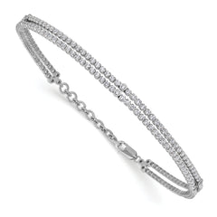 14k White Gold 2 3/4 carat Lab Grown Diamond VS/SI+ G+ Double Strand 7.25 inch with 1 inch extention Bracelet