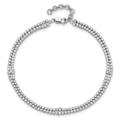 14k White Gold 2 3/4 carat Lab Grown Diamond VS/SI+ G+ Double Strand 7.25 inch with 1 inch extention Bracelet