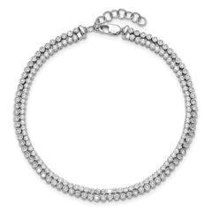 14k White Gold 2 7/8 carat Lab Grown Diamond VS/SI+ G+ Double Strand 7 inch with 1 inch extention Bracelet