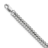 14k White Gold 2 7/8 carat Lab Grown Diamond VS/SI+ G+ Double Strand 7 inch with 1 inch extention Bracelet