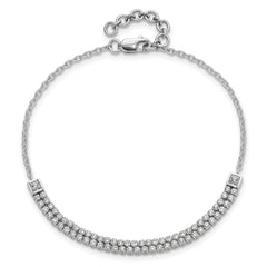 14k White Gold 1 carat Lab Grown Diamond VS/SI+ G+ 6.5 inch with 1 inch extention Bracelet