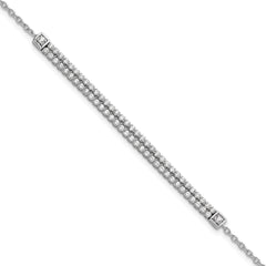 14k White Gold 1 carat Lab Grown Diamond VS/SI+ G+ 6.5 inch with 1 inch extention Bracelet