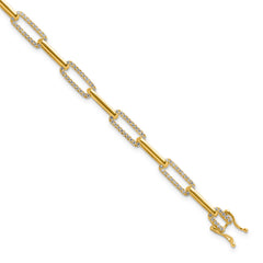 14k 1 3/8 carat Lab Grown Diamond VS/SI+ G+ Fashion Link Bracelet