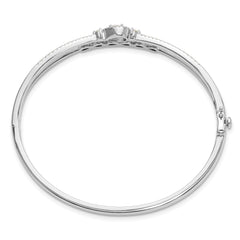 14k White Gold 3/4 carat Lab Grown Diamond VS/SI+ G+ Double Strand Infinity and Pear Bangle Bracelet