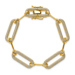 14k 3 1/4 carat Lab Grown Diamond VS/SI+ G+ Fashion Link Bracelet