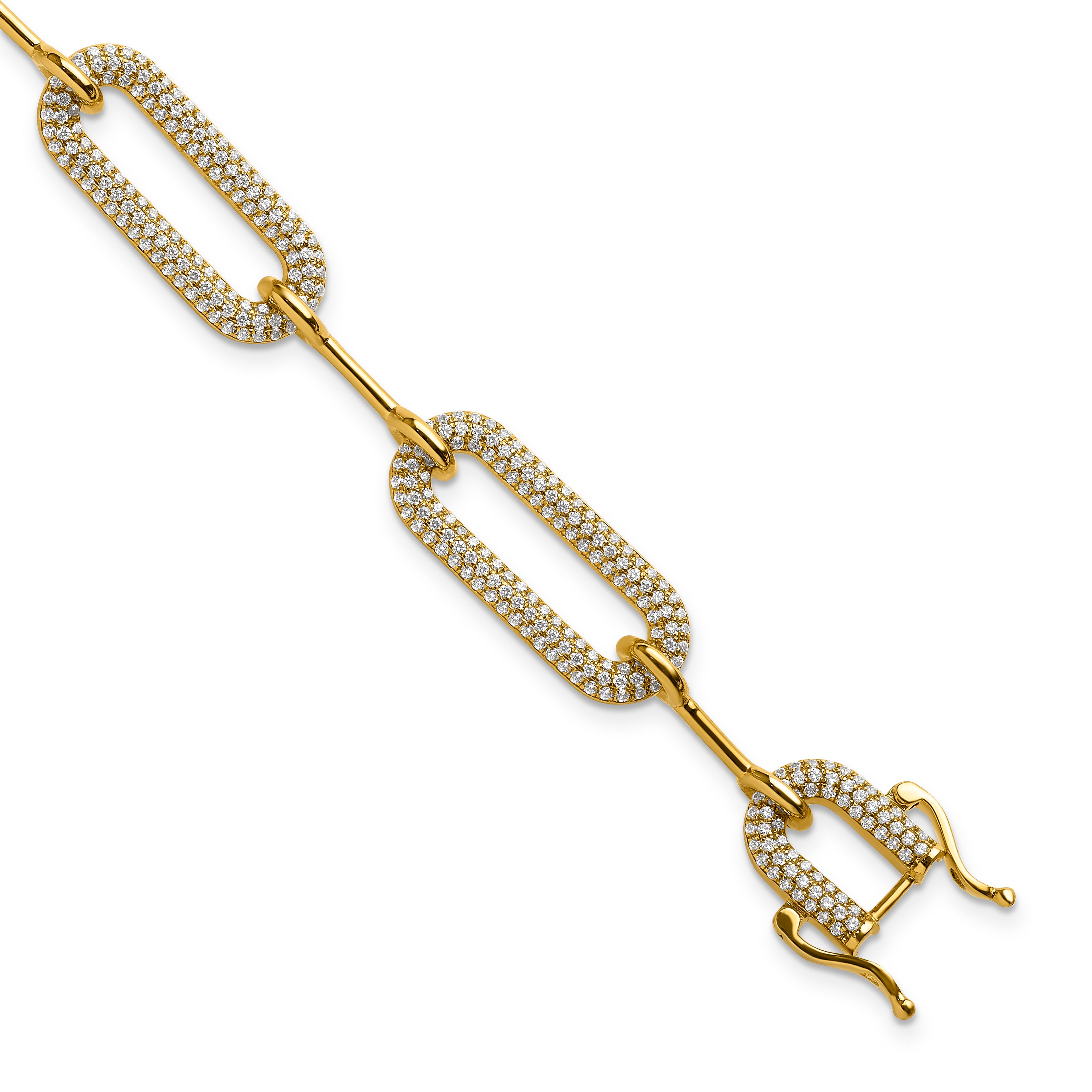 14k 3 1/4 carat Lab Grown Diamond VS/SI+ G+ Fashion Link Bracelet