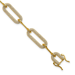 14k 3 1/4 carat Lab Grown Diamond VS/SI+ G+ Fashion Link Bracelet