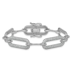 14k White Gold 3 1/4 carat Lab Grown Diamond VS/SI+ G+ Fashion Link Bracelet