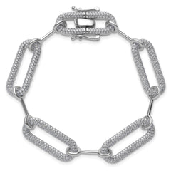 14k White Gold 3 1/4 carat Lab Grown Diamond VS/SI+ G+ Fashion Link Bracelet