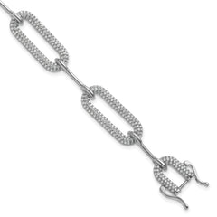 14k White Gold 3 1/4 carat Lab Grown Diamond VS/SI+ G+ Fashion Link Bracelet