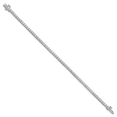 14k White Gold 5 carat Lab Grown Diamond VS/SI+ G+ Complete Princess Prong Set Tennis Bracelet