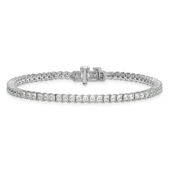 14k White Gold 5 carat Lab Grown Diamond VS/SI+ G+ Complete Princess Prong Set Tennis Bracelet
