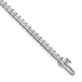 14k White Gold 5 carat Lab Grown Diamond VS/SI+ G+ Complete Princess Prong Set Tennis Bracelet