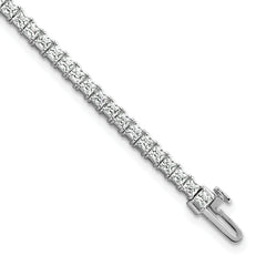 14k White Gold 5 carat Lab Grown Diamond VS/SI+ G+ Complete Princess Prong Set Tennis Bracelet