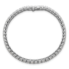 14k White Gold 10 carat Lab Grown Diamond VS/SI+ G+ Complete Princess Prong Set Tennis Bracelet