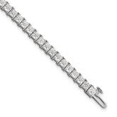 14k White Gold 10 carat Lab Grown Diamond VS/SI+ G+ Complete Princess Prong Set Tennis Bracelet
