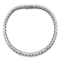 14k White Gold 10 carat Lab Grown Diamond VS/SI+ G+ Complete Princess Bezel Set Tennis Bracelet