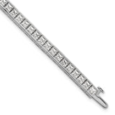14k White Gold 10 carat Lab Grown Diamond VS/SI+ G+ Complete Princess Bezel Set Tennis Bracelet