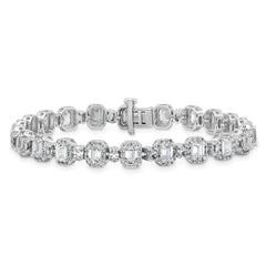 14k White Gold 8 carat Lab Grown Diamond VS+ F+ Complete Fashion Tennis Bracelet