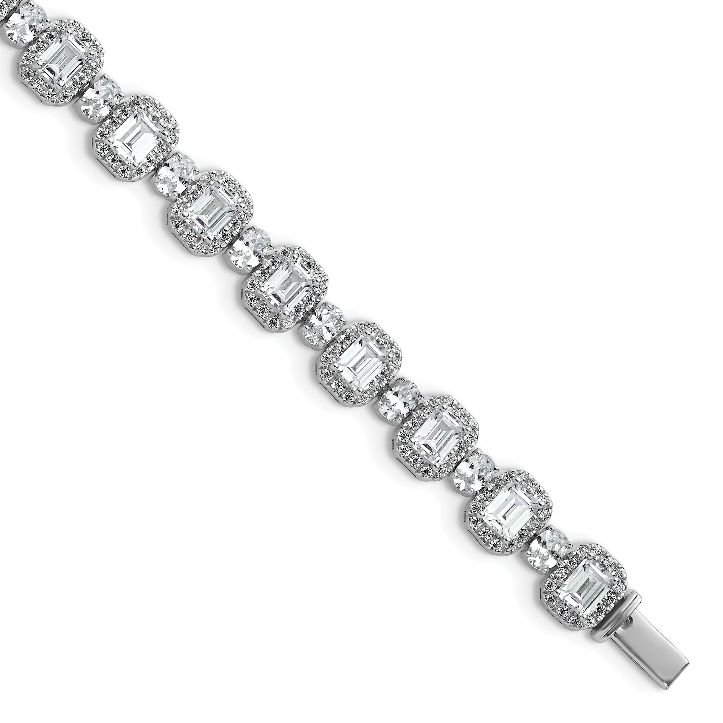 14k White Gold 8 carat Lab Grown Diamond VS+ F+ Complete Fashion Tennis Bracelet